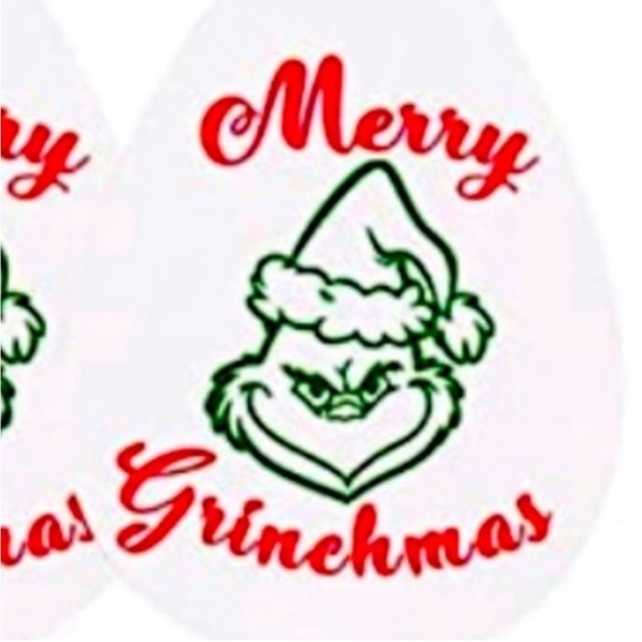 The Grinch “Merry Grinchmas” Faux Leather Christmas Earrings - Picture 6 of 7